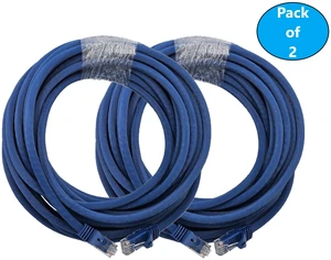 MICRO CONNECTORS 25 Feet Cat 6A UTP Ethernet Patch (24AWG) Cable (Blue) 2-Pack (E09-025BL-2) MICRO CONNECTORS 25 Feet Cat 6A UTP Ethernet Patch (24AWG) Cable (Blue) 2-Pack (E09-025BL-2)