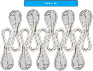 MICRO CONNECTORS 6 Feet AC Power Extension Cord 18AWG (C13 to C14) (White) 10-Pack (M05-113EULW-10P) MICRO CONNECTORS 6 Feet AC Power Extension Cord 18AWG (C13 to C14) (White) 10-Pack (M05-113EULW-10P)