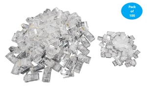 MICRO CONNECTORS Cat6/6A RJ45 Connectors for Slim Stranded (28AWG) Cable with Load Bar 100-Pack (C20-088L6SL-100)