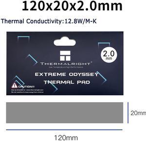 Thermalright  Extreme Odyssey Thermal Pad 12.8 W/mK Non Conductive Heat Resistance High Temperature Resistance Silicone Thermal Pads Suitable for Laptop Heatsink/GPU/CPU/LED Cooler 120x20x2.0mm