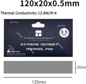 Thermalright  Extreme Odyssey Thermal Pad 12.8 W/mK Non Conductive Heat Resistance High Temperature Resistance Silicone Thermal Pads Suitable for Laptop Heatsink/GPU/CPU/LED Cooler 120x20x0.5mm