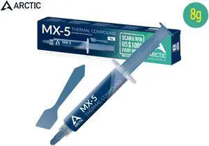 ARCTIC COOLING  MX-5 (2 g, incl. Spatula)  Paste Cooler Grease Metal-Free, Non-Conductive, Non-capacitive for All CPU Coolers Conductive Heatsink Plaster Cooler  High Performance Thermal Paste-8g
