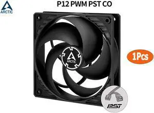 ARCTIC P12 PWM PST CO - 120 mm Case Fan PWM Sharing Technology (PST) Pressure-optimised Dual Ball Bearing for Computer Heat Dissipation Continuous Operation 200-1800 RPM - Black 1Pack ARCTIC P12 PWM PST CO - 120 mm Case Fan PWM Sharing Technology (PST) Pressure-optimised Dual Ball Bearing for Computer Heat Dissipation Continuous Operation 200-1800 RPM - Black 1Pack
