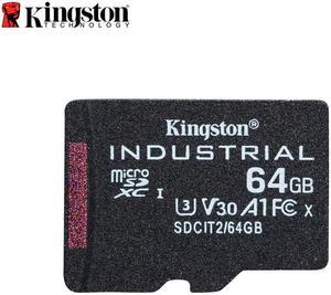 Kingston 64GB Industrial microSD UHS-I U3 V30 A1 Memory Card, Includes SD adapter SDCIT2/64GB