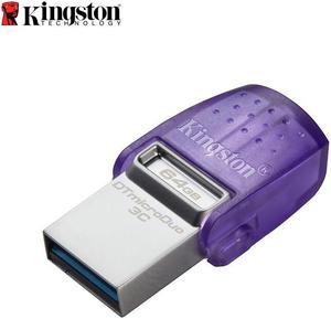 Kingston 64GB DataTraveler microDuo 3C USB Flash Drive USB Type-C and Type-A Flash Drive