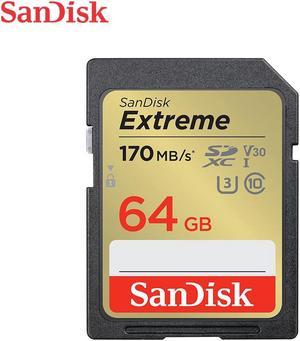 SanDisk 64GB Extreme SDXC UHS-I/U3 Class 10 V30 Memory Card, Speed Up to 170MB/s (SDSDXV2-064G-GNCIN)