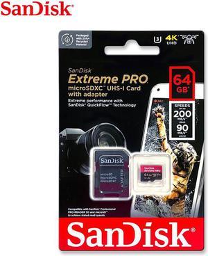 SanDisk 64GB Extreme PRO A2 microSDXC Card UHS-I U3 V30 Read Speed up to 200MB/s for 4K UHD Video (SDSQXCU-064G-GN6MA)