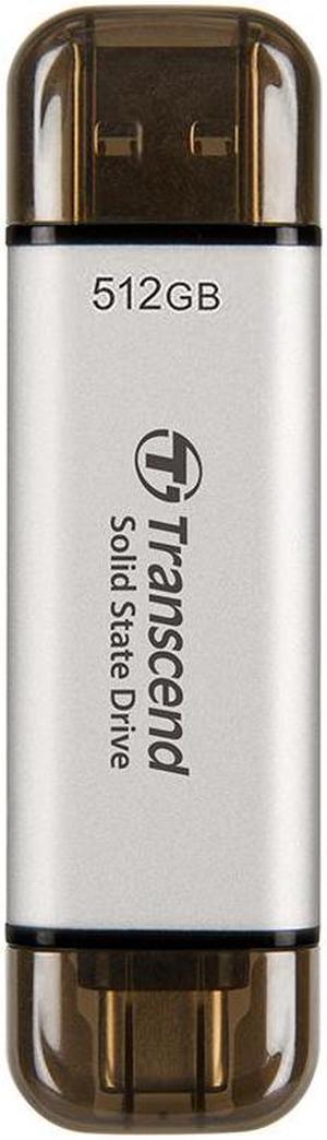 Transcend 512GB ESD310 Portable SSD USB Type-A & Type-C [SILVER]