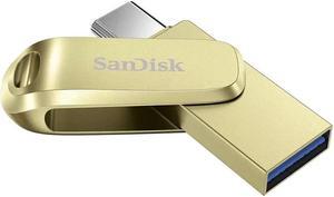 SanDisk 256GB Ultra Dual Drive Luxe USB Type-C  USB 3.2 Gen 1 Flash Drive [GOLD] SDDDC4-256G-G46GD