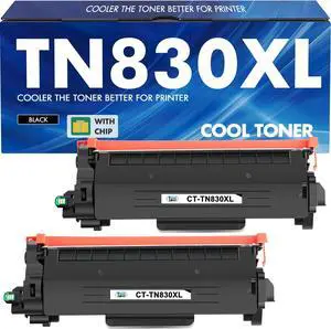 TN830XL TN830 830XL HL-L2460DW DCP-L2640DW Toner Cartridge for Brother Printer Replacement for Brother TN830 XL/V/R TN 830 XL TN-830XL MFC-L2820DW HL-L2405W HL-L2400D Printer High Yield 2 Pack Black
