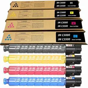 IMC3000 IMC3500 Toner Cartridge Replacement for Ricoh Savin Lanier IM C3000 IM C3500 Printer(Black Cyan Magenta Yellow)