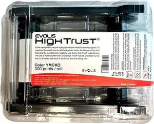 Evolis Primacy 2 R5F208A100 YMCKO Color Printer Ribbon | 300 Full-Color Prints, Compatible with Evolis Primacy 2 Printer, for ID Cards, Badges, and Barcodes