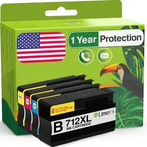 Limeink Compatible Ink Cartridges Replacement for HP 712 Ink Cartridges 712XL for HP DesignJet T650 T630 T230 T210 Studio Plotter Printers 712 XL Magenta Black Cyan Yellow 4pk