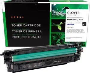 Clover Remanufactured High Yield Toner Cartridge (Reused OEM Chip) Replacement for HP W2120X (HP 212X) | Black