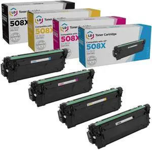 LD Products Toner Cartridge Replacement Compatible with HP 508X High Yield (Black CF360X, Cyan CF361X, Magenta CF363X, Yellow CF362X, 4-Pack) for HP Color Laserjet M533X, M552dn, and M553dh