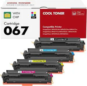 067 Toner Cartridge Set 067H MF654Cdw MF656Cdw Compatible Replacement for Canon Color ImageCLASS MF654Cdw MF653Cdw LBP632Cdw LBP633Cdw Printer 4 Pack High Yield Ink (Black Cyan Yellow Magenta)