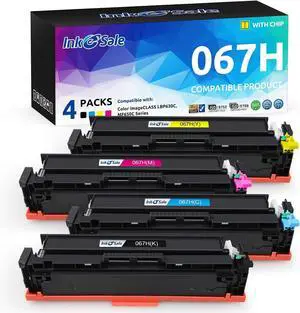 INK E-SALE 067H 067 High Capacity Toner Cartridge Compatible Replacement for Canon 067H 067 Works for Canon Color ImageClass MF656Cdw MF653Cdw MF654Cdw LBP632Cdw MF652Cw LBP630 MF650C Series 4-Pack