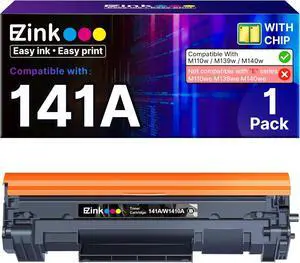 E-Z Ink 141A Toner Cartridge (with Chip) Replacement for HP 141A Black Toner Cartridge W1410A Compatible with M110w MFP M140w M139w Printer (1 Pack, Black)