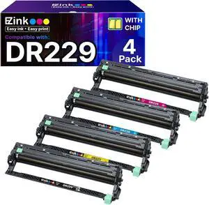 E-Z Ink Compatible DR229CL Drum Unit Replacement for Brother DR229CL use with TN229 TN229xl Compatible with Brother MFC-L3780CDW MFC-L3720CDW HL-L3220CDW HL-L3280CDW Printer (DR229CL B/C/M/Y-4 Pack)