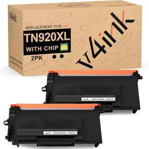 v4ink 2PK Compatible TN920XL Toner Replacement for Brother TN920XL TN920 Toner Cartridge Black Ink for Brother HL-L5210DN HL-L5210DW HL-L6210DW HL-L6217DW HL-L6310DW MFC-L5710DN Printer