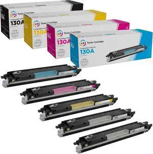 LD Products Remanufactured Toner Cartridge Replacement for HP 130A (2 Black, 1 Cyan, 1 Magenta, 1 Yellow, 5-Pack) Compatible with Laserjet MFP M176n, Pro MFP M177fw