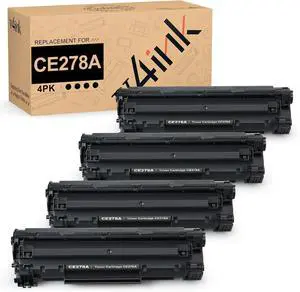 v4ink 4PK Compatible CE278A Toner Cartridge Replacement for HP 78A CE278A Toner Cartridge Black Ink for HP Pro M1536dnf MFP P1606dn P1600 P1566 P1560 Printer