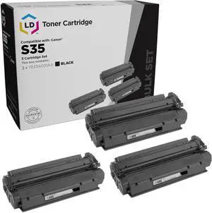 LD Products Remanufactured Replacement for Canon S35 Toner Cartridge 7833A001AA Works with ImageCLASS D320, D340, D383, Faxphone L170, Digital Copier ICD-340 (Black, 3 Pack)