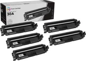 LD Products Compatible Replacements for HP 30A CF230A HP 30X CF230X Toner Cartridge (Black, 5-Pack) for use in HP Laserjet Pro M203d, M203dn, M203dw, MFP M227d, MFP M227fdn, MFP M227fdw, MFP M227sdn