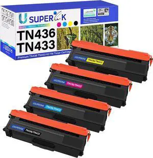 TN433 TN436 Toner Cartridge Replacement Compatible for Brother TN-436 TN-433 TN-431 Work with HL-L8260CDW HL-L8360CDW MFC-L8610CDW MFC-L8900CDW HL-L9310CDW Printer (Black,Yellow,Cyan,Magenta 4 Pack)