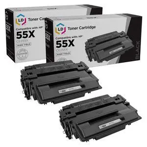 LD Products Compatible CE255X Replacements for HP 55x Toner Cartridge Black for use in Laserjet P3010, P3015n, P3015d, P3015dn, P3015x, P3015, M521dn, MFP M521dw, M525dn (HY, 2-Pack)