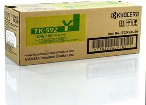 Kyocera Mita TK-592Y 1T02KVAUS0 FS-C2026 C2126 C2526 C5250 M6026 P6026 Toner Cartridge (Yellow) in Retail Packaging