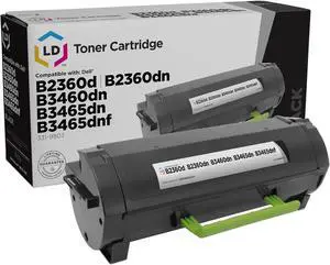 LD Products Compatible B2360dn 331-9803 RGCN6 7MC5J Toner Cartridge Replacement for Dell B2360d B2360dn B3460dn B3465dn (Black SY, 1-Pack 2,500 Pages)