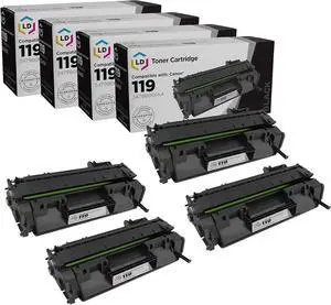 LD Products Compatible Toner Cartridge Replacement for Canon 119 (4 Pack - Black) for use in LBP251dw, LBP253dw, LBP6300dn, LBP6650dn, LBP6670dn, M6160dw, MF414dw, MF416dw, MF419dw, MF5850dn