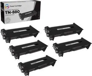 LD Products Compatible Toner Cartridge Replacement for Brother TN880 Super High Yield (Black 5-Packs) for use in DCP-L6600DW HL-L6200DW HL-L6200DWT HL-L6250DN HL-L6250DW HL-L6300DWT & HL-L6300DW
