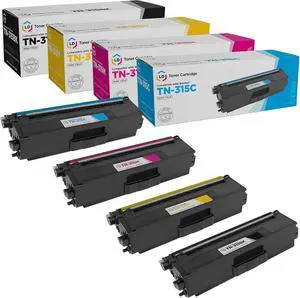 LD Compatible Toner Cartridge Replacement for Brother TN315 High Yield (Black, Cyan, Magenta, Yellow, 4-Pack) Compatible w Brother HL-4150cdn HL-4570cdw HL-4570cdwt MFC-9460cdn MFC-9560cdw MFC-9970cdw