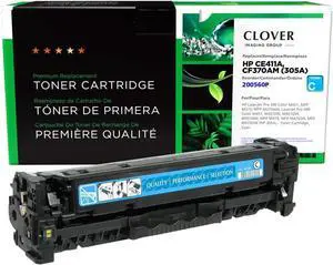 Clover Remanufactured Toner Cartridge Replacement for HP CE411A (HP 305A) | Cyan