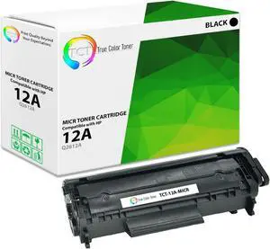 TCT 12A MICR Toner Cartridge - Compatible Replacement for HP 12A Q2612A MICR Black Works with HP Laserjet 1020 1022 3050 1018 1012 3015 3055 1022n M1319F 3030 3052 1010 Printers (2,000 Pages)