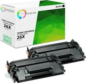 TCT 26X Toner Cartridge 2 Pack - Compatible Replacement for HP 26X CF226X Black High Yield Works with HP Laserjet Pro M402D M402DN M402N, MFP M426DW M426FDN M426FDW Printers (9,000 Pages)