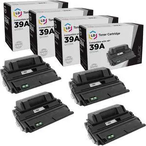 LD Compatible Toner Cartridge Replacement for HP 39A Q1339A (Black, 4-Pack) Compatible with HP Printer Models Laserjet 4300 4300dtn 4300dtns 4300dtnsl 4300n 4300tn