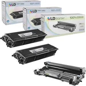 LD Products Toner Cartridge & Drum Unit Replacements for Brother TN580 High Yield & DR520 (2 Toners, 1 Drum, 3-Pack) Compatible with DCP-8060 DCP-8065 DCP-8065DN HL-5200 HL-5240 HL-5240LT HL-5250 HL