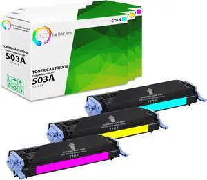TCT 503A Color Toner Cartridge 3 Pack - Compatible Replacement for HP 503A Q7581A Q7582A Q7583A Works with HP Color Laserjet 3800N 3800DN 3800DTN, CP3505 Printers (6,000 Pages)