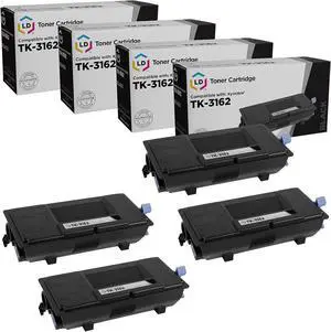 LD Products Compatible Toner Cartridge Replacement for Kyocera TK-3162 1T02T90US0 (Black, 4-Pack) Compatible with ECOSYS P3045dn M3860idnf 3145dn M3145idn M3645dn M3645idn