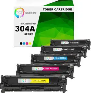 TCT 304A Toner Cartridge 5 Pack - Compatible Replacement for HP 304A CC530A CC531A CC532A CC533A Works with HP Color Laserjet CP2025DN, CM2320 CM2320N MFP Printers (Black Cyan Magenta Yellow)