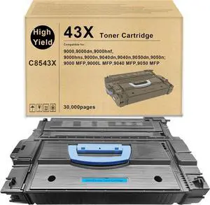 C8543X Black Toner Cartridge 43X Black High-Yield Toner Cartridge Replacement for 9000 9040 9050 Series 9000, 9040, 9050 MFP Series Printer(1-Pack)