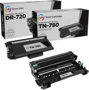 LD Compatible Toner Cartridge & Drum Unit Replacements for Brother TN780 Extra High Yield & DR720 (1 Toner, 1 Drum, 2-Pack) Compatible with HL-6180DW HL-6180DWT MFC-8950DW MFC-8950DWT
