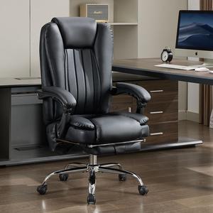 MARSCAT Gaming Chair Massage Office Chair with Heat and 6 Vibration Points, Executive Office Chair with Foot Rest and Padded Armrests, Reclining Backrest and Wheels, Black
