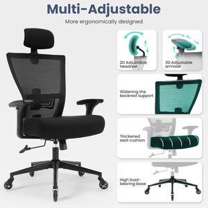 MARSCAT Gaming Chair Big and Tall Office Chair, Ergonomic Chair for Heavy People with 3D Armrest, Quiet Rubber Wheels, Adjustable Lumbar Support and Headrest, Heavy Duty Metal Base, Mesh Chair