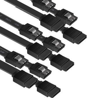 SATA Cable III, Benfei 6 Pack SATA Cable III 6Gbps Straight HDD SDD Data Cable with Locking Latch 18 Inch Compatible for SATA HDD, SSD, CD Driver, CD Writer - Black