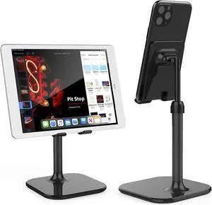 Cell Phone Stand Phone Stand for Desk Phone Holder Stand Compatible with iPhone and All Mobile Phones Tablet Christmas Stocking Stuffers Gifts for Adults Women Men Mom Wife Black