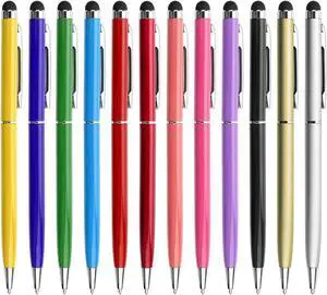 12 Pack Stylus Pens for Touch Screens Stylus Pen for ipad Compatible with iPad iPhone Tablets  Kindle and Black Ink Ballpoint Pens-2 in 1 Stylists Pens